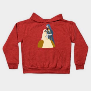 Family Mary Joseph Baby Jesus Kids Hoodie